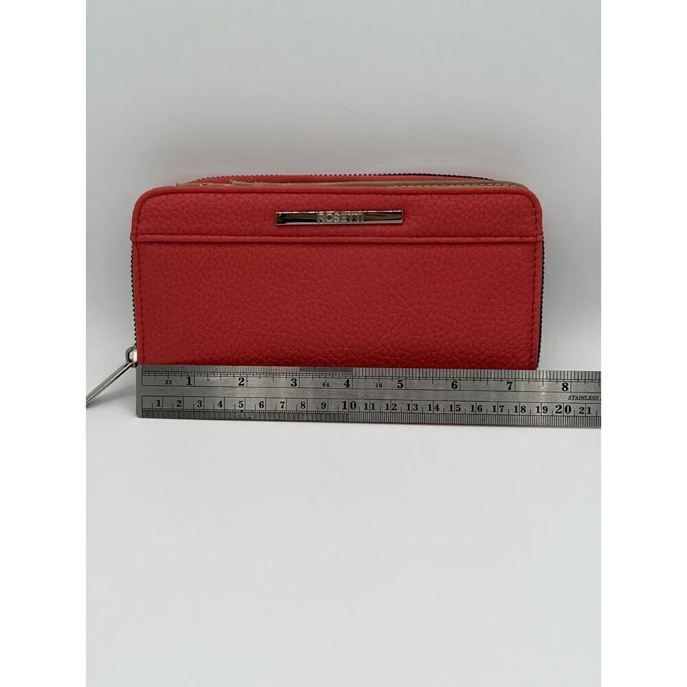 “Rosetti Red Zip Around Wallet Women’s Faux Leather Clutch Organizer”